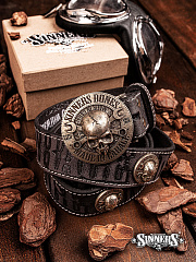 Leather Belt with buckle "Made In Garage"
