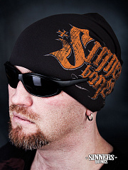 Black Winter Hat "SINNER's BONES"