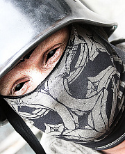 Black balaclava with a Gothic motif