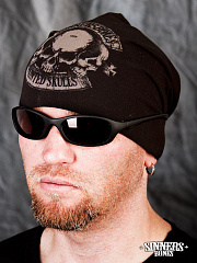 Black Summer Hat "Painted Skulls"