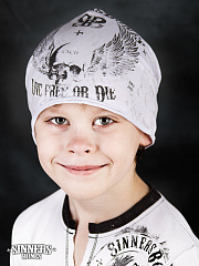White Summer Children's Hat "Live free or Die"